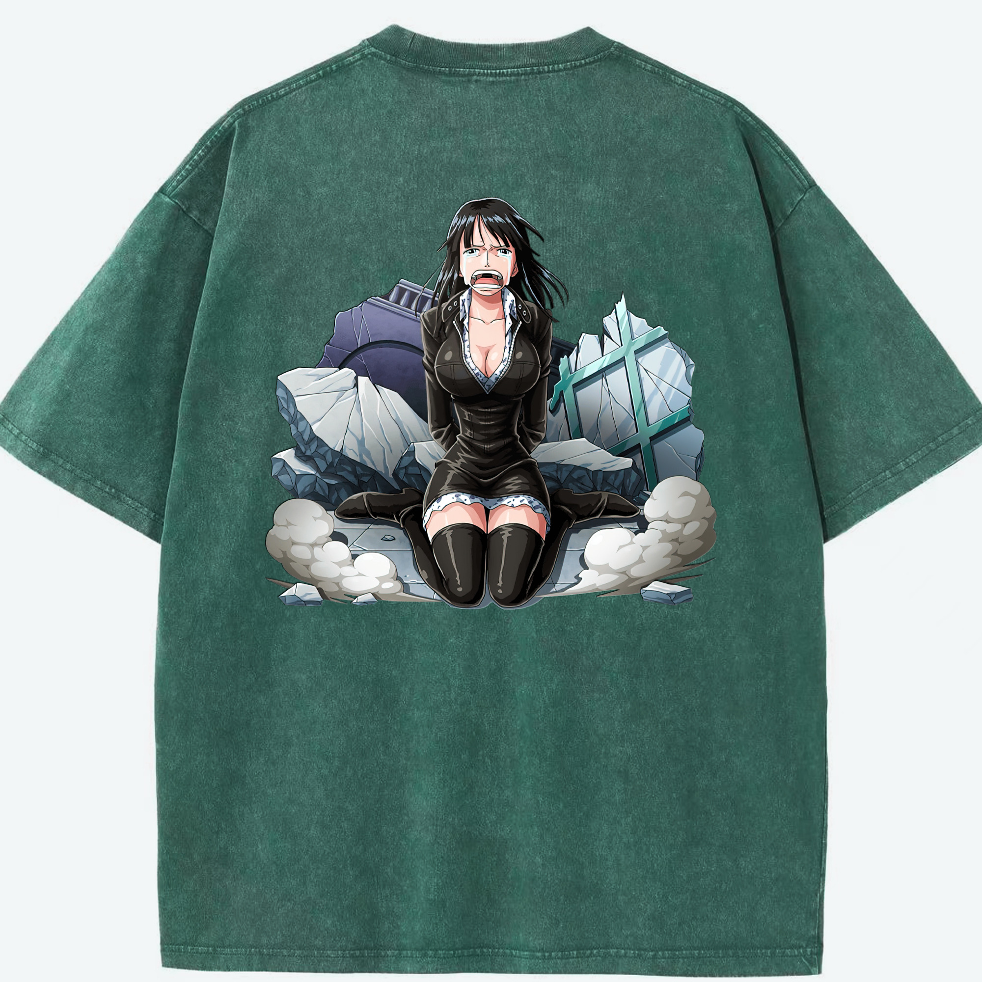ワンピース ニコ・ロビン ONE PIECE Nico Robin 綿100% ヴィンテージ風 半袖Tシャツ（背面プリント）